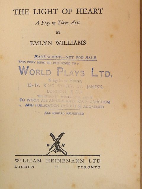 Emlyn Williams - The light of heart [antikvár]