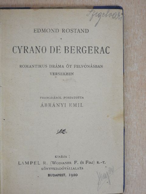 Edmond Rostand - Cyrano de Bergerac [antikvár]