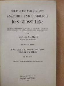 Prof. Dr. A. Jakob - Normale und Pathologische Anatomie und Histologie des Grosshirns II/1. [antikvár]