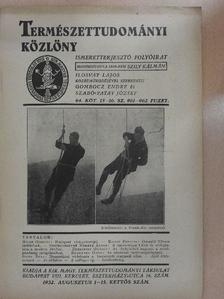 Bogdánffy Ödön - Természettudományi Közlöny 1932. augusztus 1-15. [antikvár]