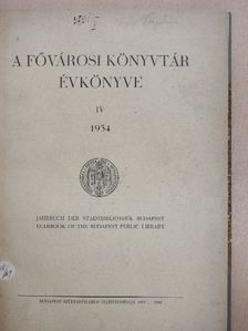 Drescher Pál - A Fővárosi Könyvtár Évkönyve 1934.  [antikvár]
