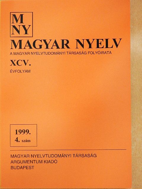 Éder Zoltán - Magyar Nyelv 1999. december [antikvár]