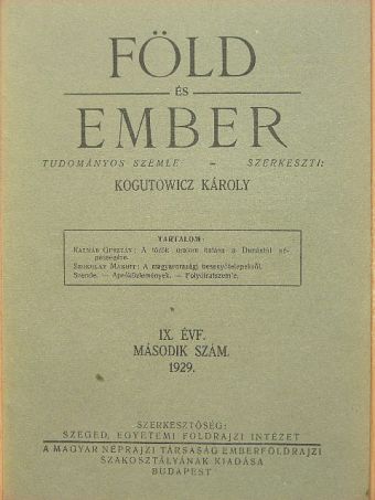 Bátky Zsigmond - Föld és Ember 1929/2. [antikvár]