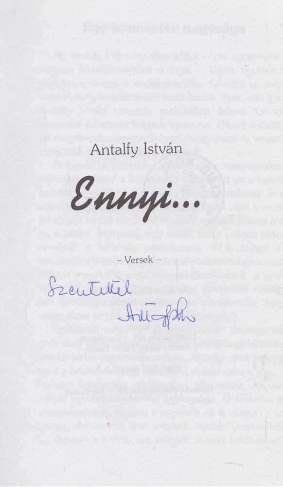 Antalfy István - Ennyi... (aláírt) [antikvár]