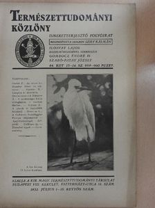 Dr. Grusz Frigyes - Természettudományi Közlöny 1932. július 1-15. [antikvár]