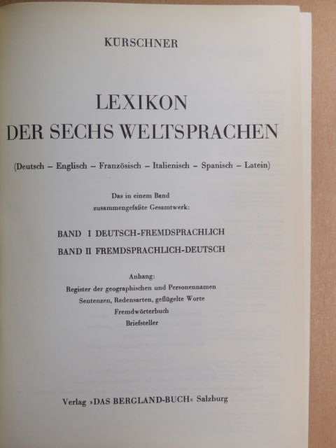 Kürschner - Lexikon der Sechs Weltsprachen I-II. [antikvár]