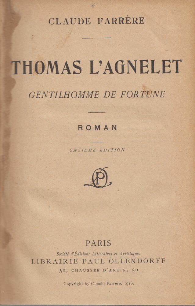 CLAUDE FARRÉRE - Thomas L'Agnelet [antikvár]