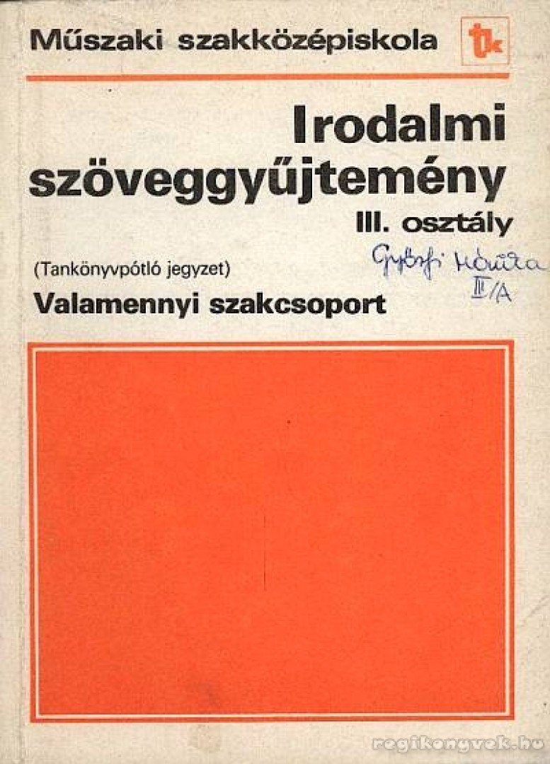 Horváth Zsuzsa - Irodalmi szöveggyűjtemény III. tankönyvpótló jegyzet [antikvár]