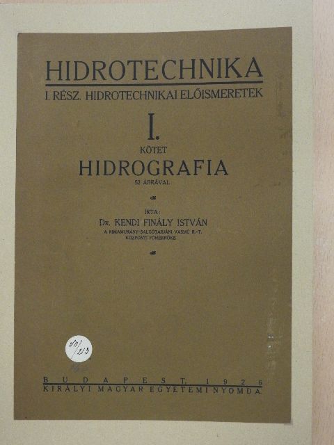 Dr. Kendi Finály István - Hidrografia [antikvár]