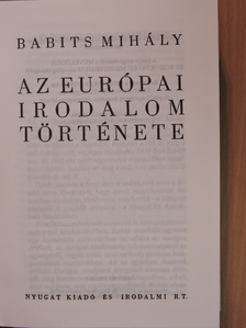 Babits Mihály - Az európai irodalom története [antikvár]