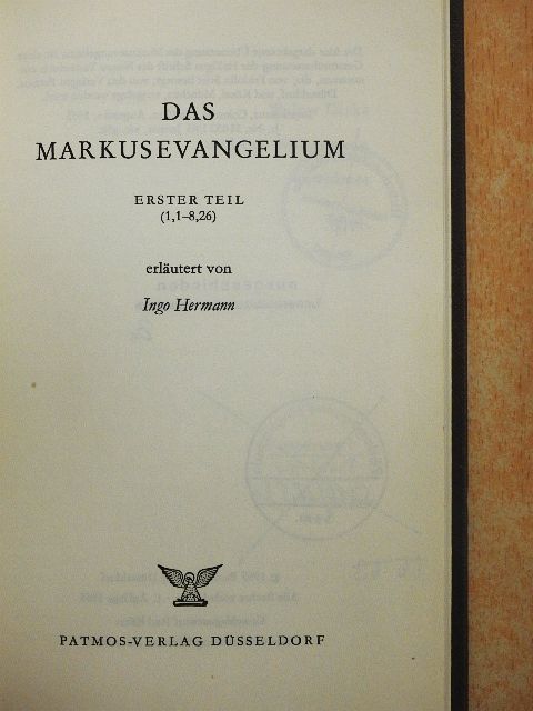 Das Markusevangelium I. [antikvár]