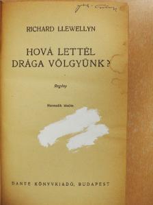 Richard Llewellyn - Hová lettél drága völgyünk? [antikvár]