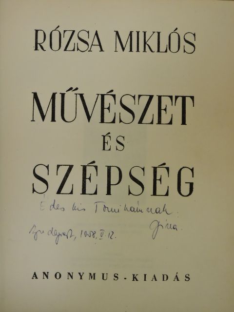 Rózsa Miklós - Művészet és szépség (rossz állapotú) [antikvár]