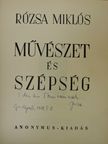 Rózsa Miklós - Művészet és szépség (rossz állapotú) [antikvár]