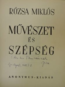 Rózsa Miklós - Művészet és szépség (rossz állapotú) [antikvár]