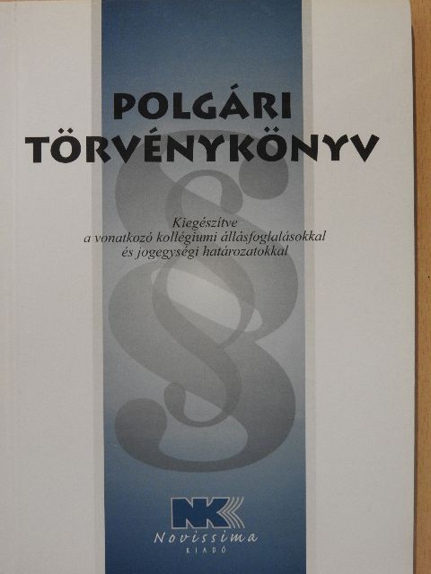 Polgári törvénykönyv [antikvár]