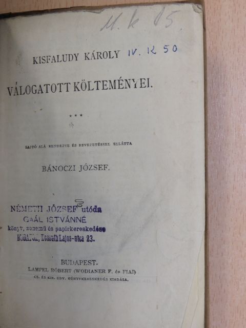 Kisfaludy Károly - Kisfaludy Károly válogatott költeményei [antikvár]