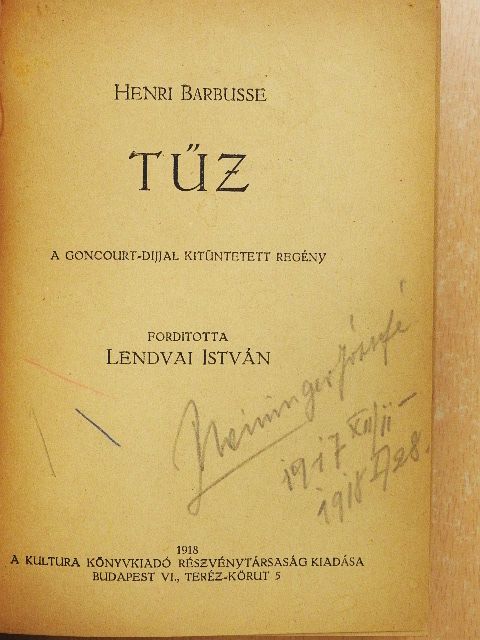 Henri Barbusse - Tűz [antikvár]