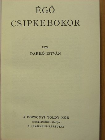 Darkó István - Égő csipkebokor [antikvár]