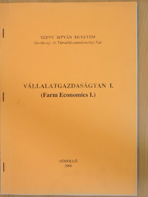 Dr. Szakál Ferenc - Vállalatgazdaságtan I. [antikvár]