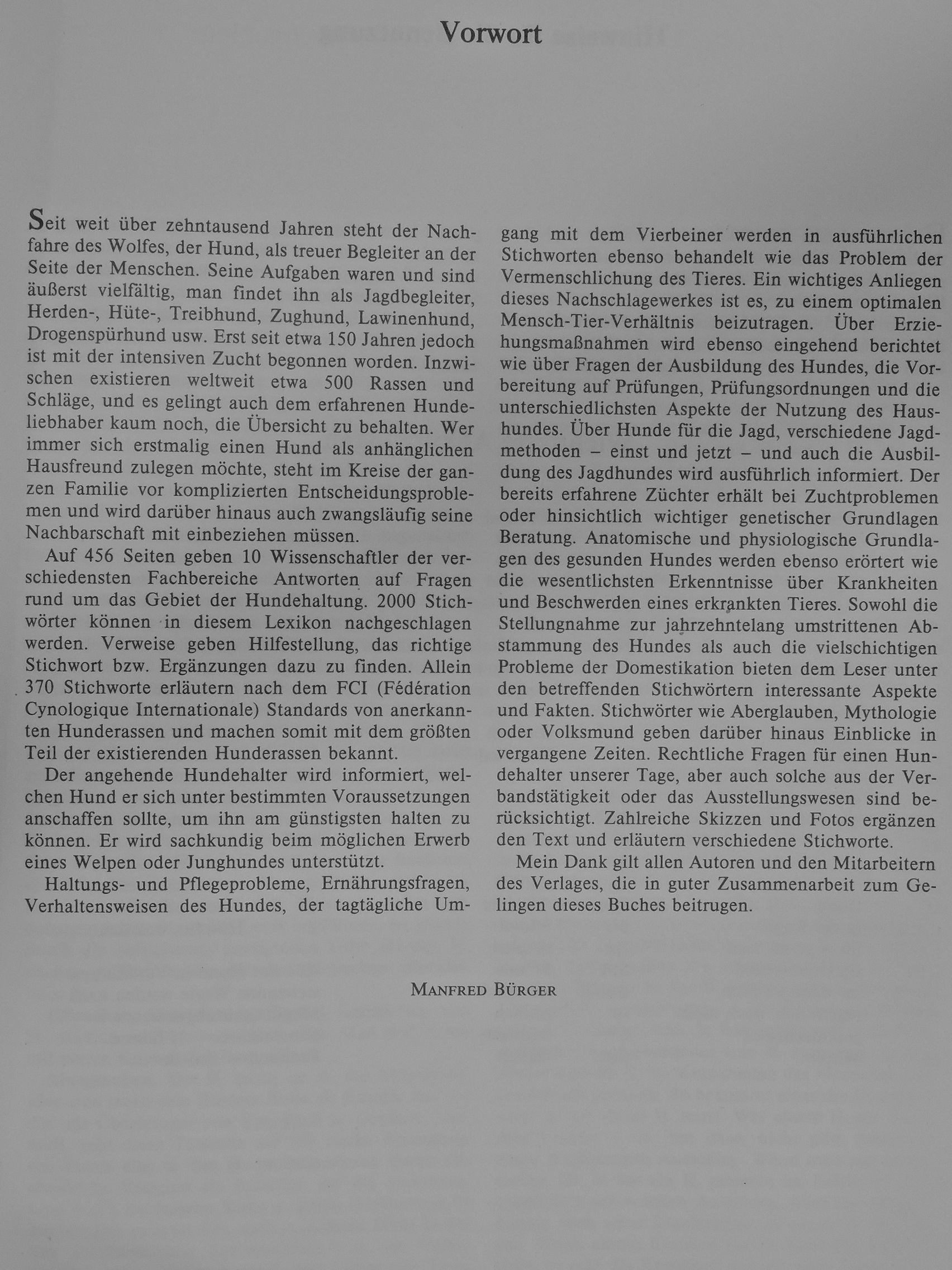 Manfred Bürger - Lexikon der Hundehaltung [antikvár]