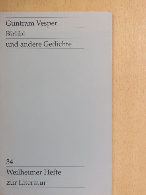 Guntram Vesper - Birlibi und andere Gedichte [antikvár]