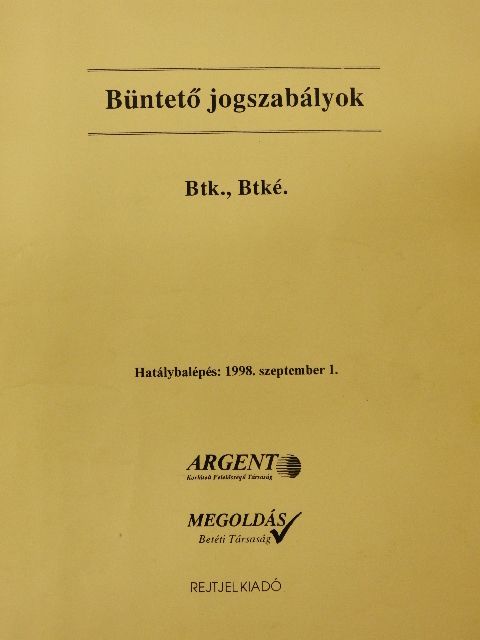 Büntető jogszabályok [antikvár]