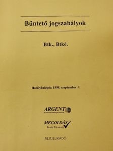 Büntető jogszabályok [antikvár]