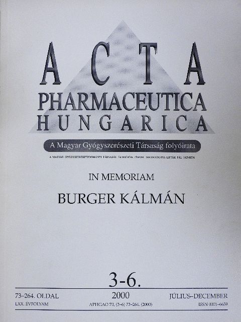 Barcza Lajos - Acta Pharmaceutica Hungarica 2000. július-december [antikvár]