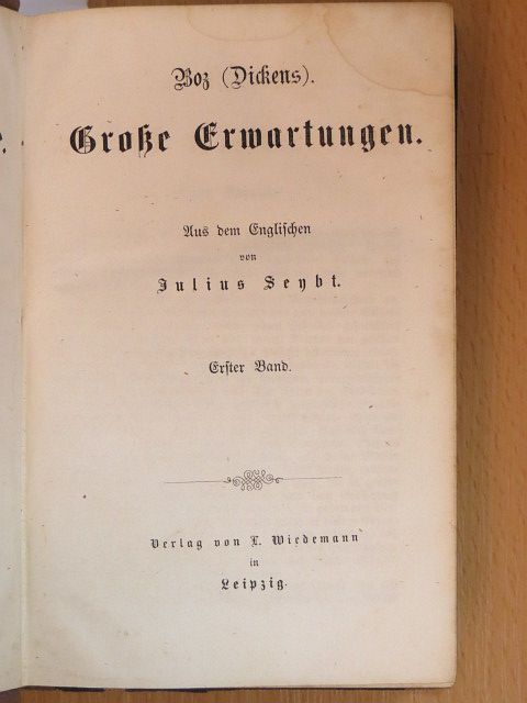 BOZ (Dickens) - Große Erwartungen I-II. (gótbetűs) [antikvár]