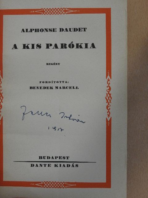 Alphonse Daudet - A kis parókia [antikvár]