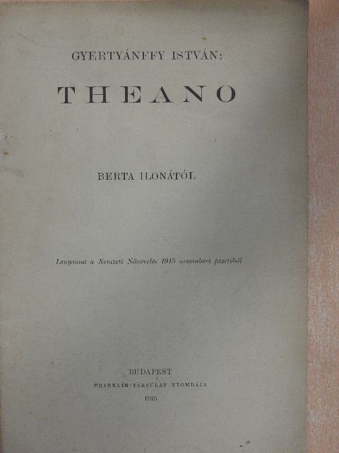 Berta Ilona - Theano [antikvár]