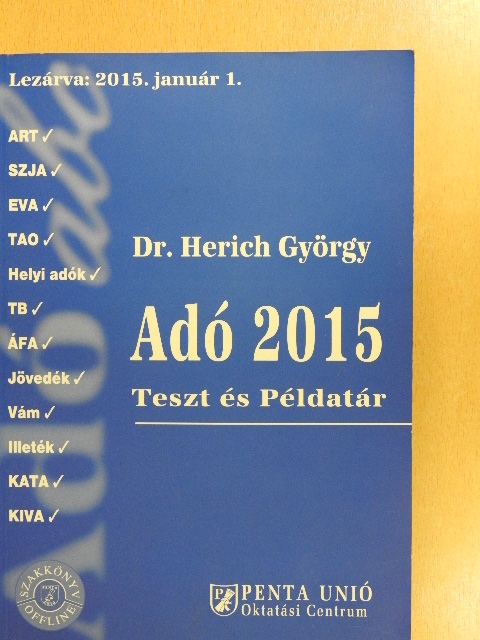 Dr. Herich György - Adó 2015 [antikvár]