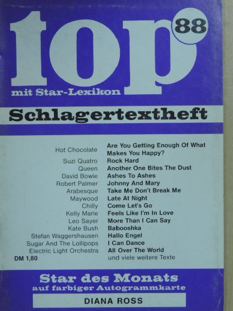 David Bowie - Top Schlagertextheft 88 [antikvár]
