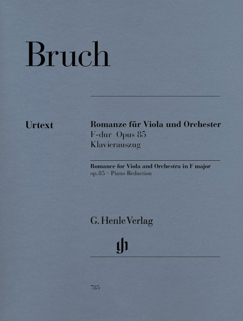 BRUCH - ROMANZE FÜR VIOLA UND ORCHESTER F-DUR OP.85 KLAVIERAUSZUG URTEXT