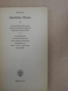 Platon - Platon Sämtliche Werke 1 [antikvár]