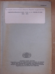 D. R. Fokos-Fuchs - Veröffentlichungen von D. R. Fokos-Fuchs 1905-1973 (dedikált példány) [antikvár]