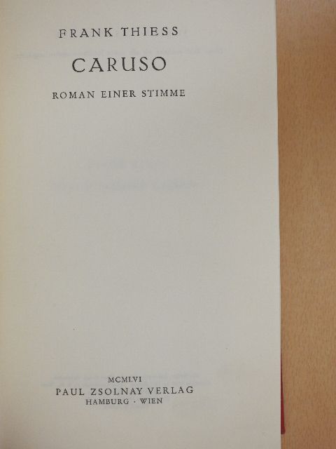 Frank Thiess - Caruso [antikvár]