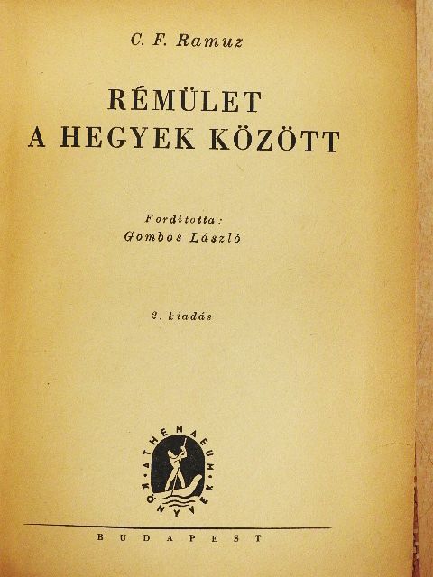 C. F. Ramuz - Rémület a hegyek között [antikvár]