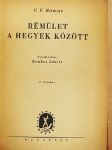 C. F. Ramuz - Rémület a hegyek között [antikvár]