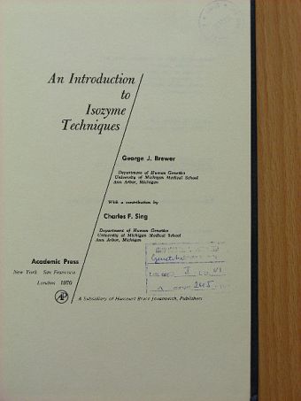 Charles F. Sing - An Introduction to Isozyme Techniques [antikvár]