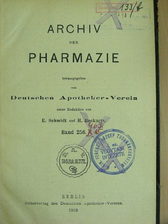 O. Schumm - Archiv der Pharmazie 1918 [antikvár]