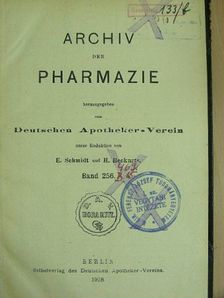 O. Schumm - Archiv der Pharmazie 1918 [antikvár]