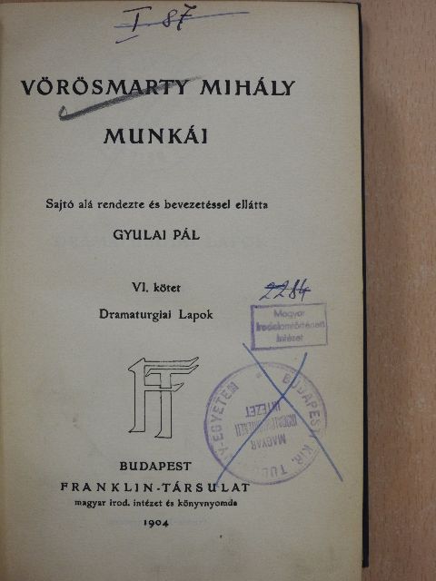 Vörösmarty Mihály - Vörösmarty Mihály munkái VI. [antikvár]