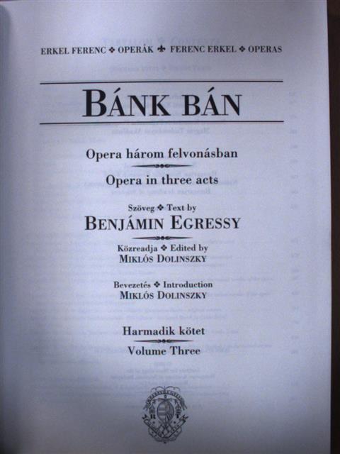 Erkel Ferenc - Bánk bán III. (töredék) [antikvár]