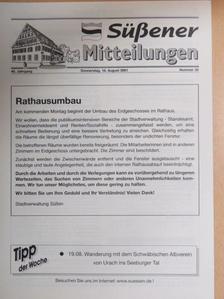 Süßener Mitteilungen Donnerstag, 16. August 2001 [antikvár]