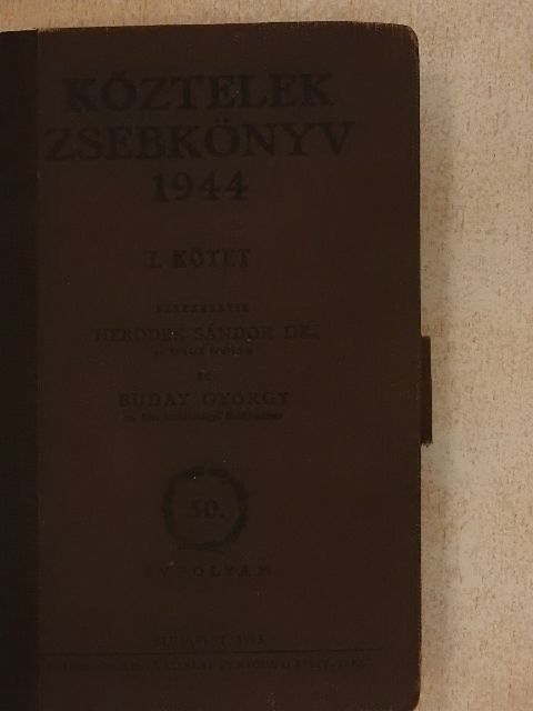 Köztelek Zsebkönyv 1944. I. [antikvár]