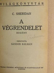 C. Sheridan - A végrendelet [antikvár]