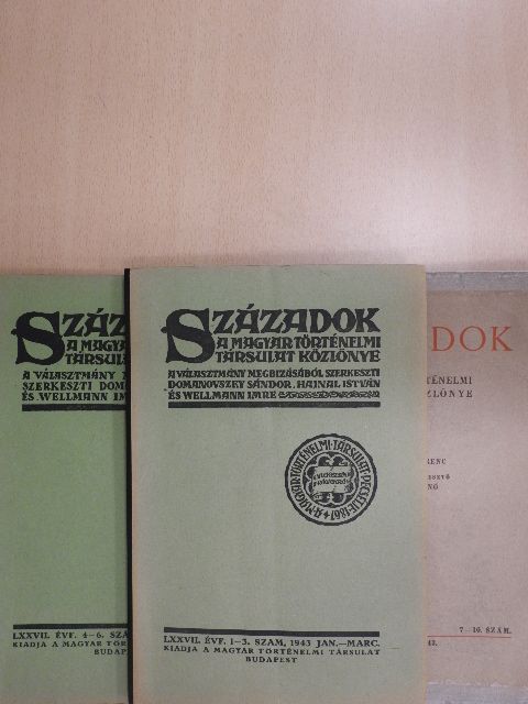 Bándy Vilmos - Századok 1943/1-10. [antikvár]