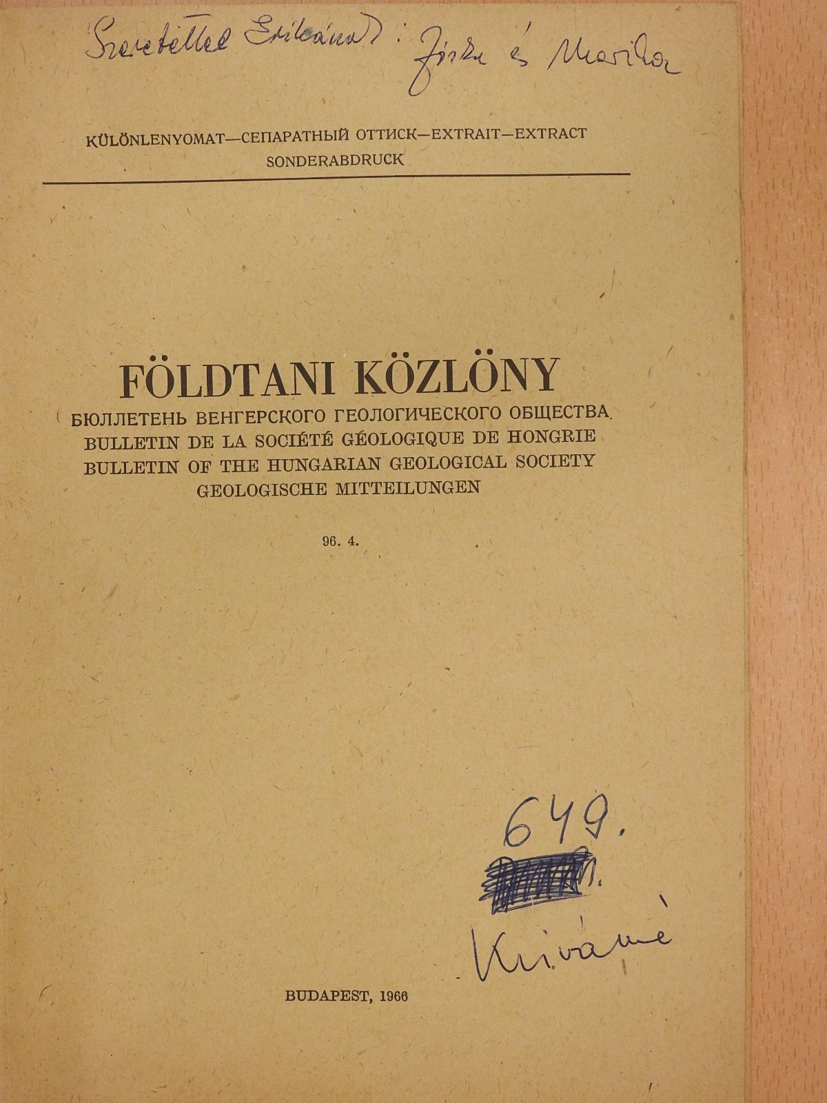Bóna József - A mátraaljai lignitkutató fúrások palynológiai eredményei (kétszeresen dedikált példány) [antikvár]